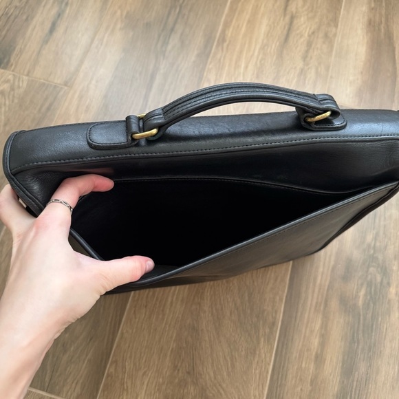 COACH A8C-5181 Black Vintage Colebrook Briefcase Top Handle Crossbody Laptop Bag - Picture 9 of 10
